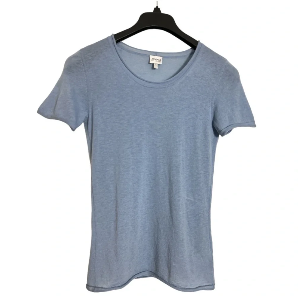 Armani Collezioni Light Blue Cashmere Sweater Set Size 10 - Picture 3 of 13